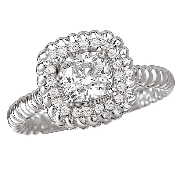 Halo Semi-Mount Diamond Ring