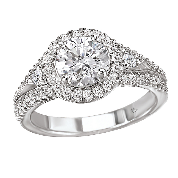 Halo Semi-Mount Diamond Ring