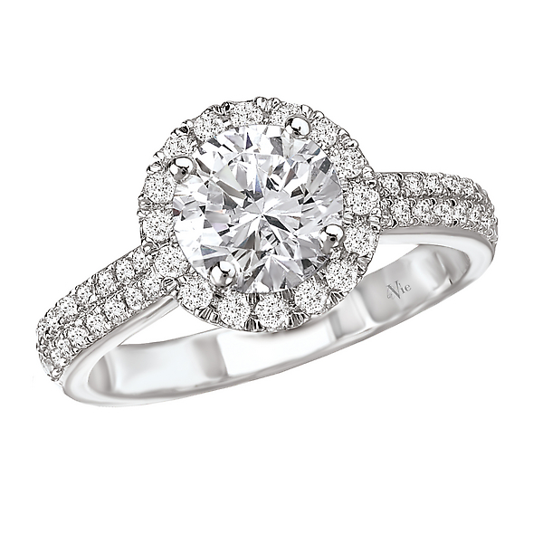 Halo Semi-Mount Diamond Ring