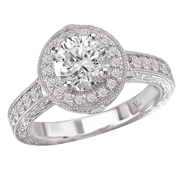 Halo Semi-Mount Diamond Ring