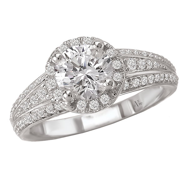 Halo Semi-Mount Diamond Ring