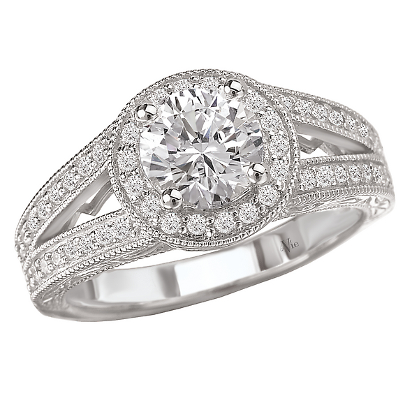 Halo Semi-Mount Diamond Ring