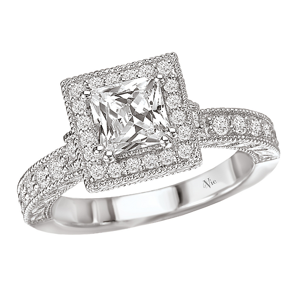 Halo Semi-Mount Diamond Ring