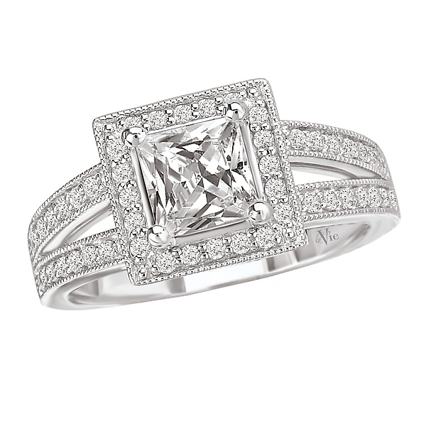 Halo Semi-Mount Diamond Ring