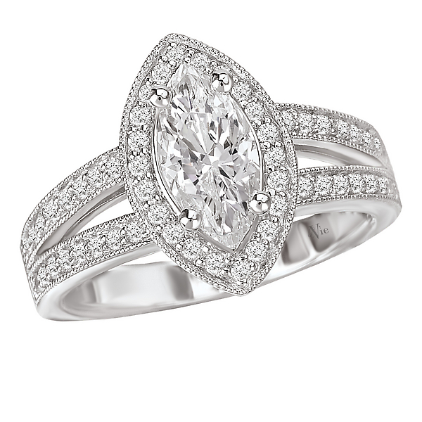 Halo Semi-Mount Diamond Ring
