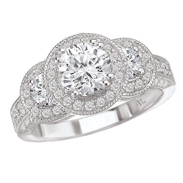 Halo Semi-Mount Diamond Ring