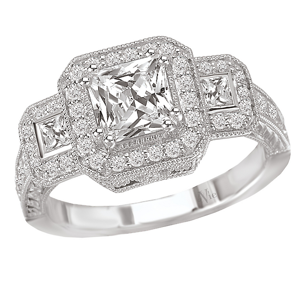 Halo Semi-Mount Diamond Ring