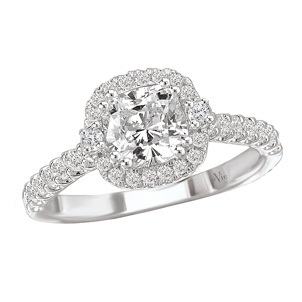 Halo Semi-Mount Diamond Ring