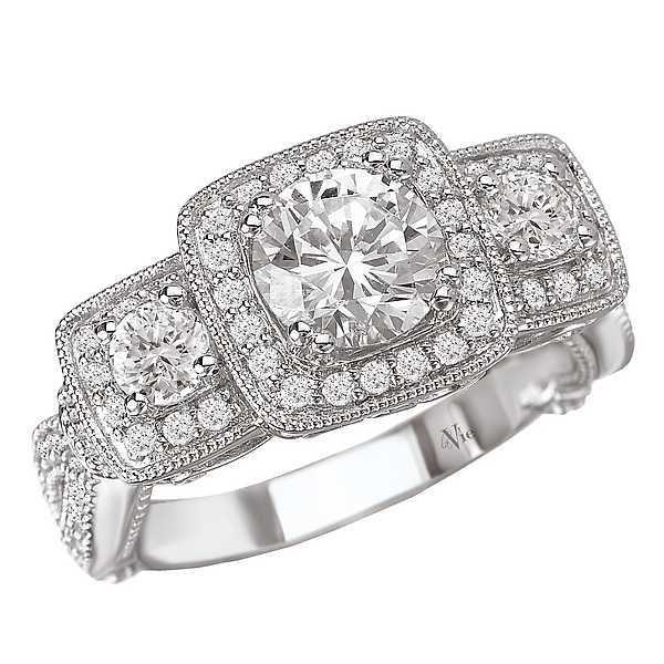 Halo Semi-Mount Diamond Ring