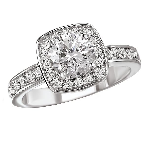 Halo Semi-Mount Diamond Ring