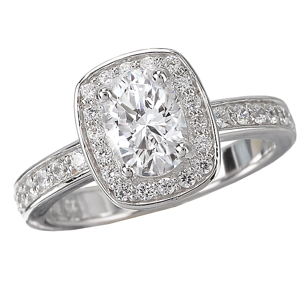 Halo Semi-Mount Diamond Ring