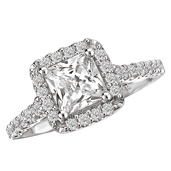 Halo Semi-Mount Diamond Ring