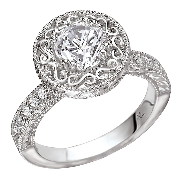 Halo Semi-Mount Diamond Ring