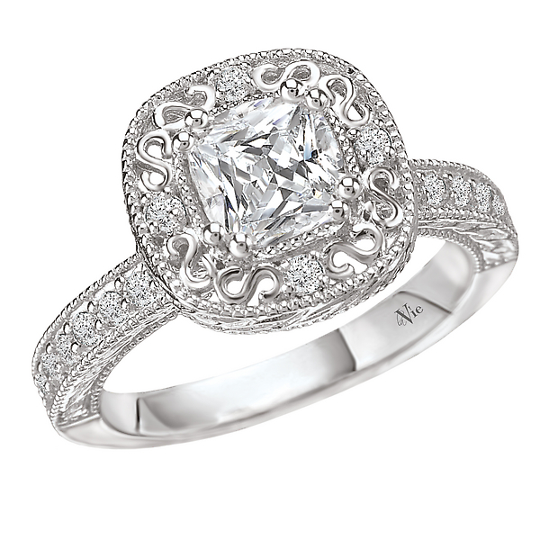 Halo Semi-Mount Diamond Ring