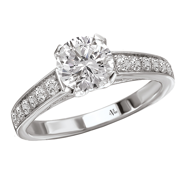 Peg Head Semi-Mount Diamond Ring