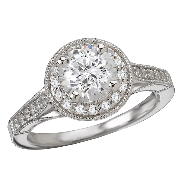 Round Halo Semi-Mount Ring