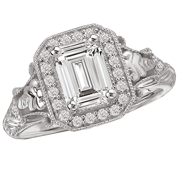 Halo Semi-Mount Diamond Ring