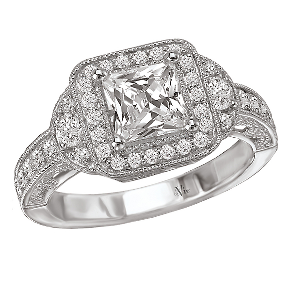 Halo Semi-Mount Diamond Ring