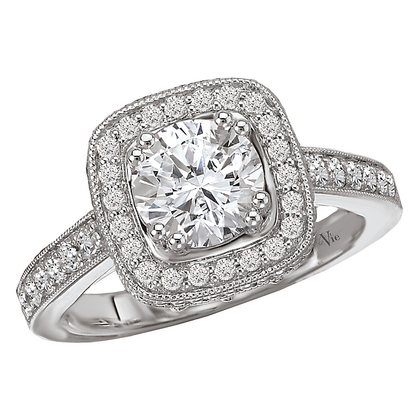 Halo Semi-Mount Diamond Ring