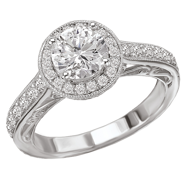 Round Halo Semi-Mount Ring