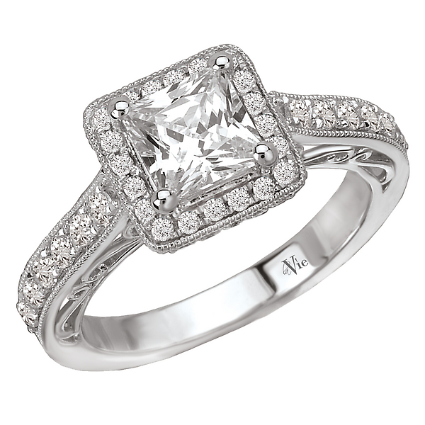Halo Semi-Mount Diamond Ring