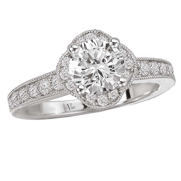 Halo Semi-Mount Diamond Ring