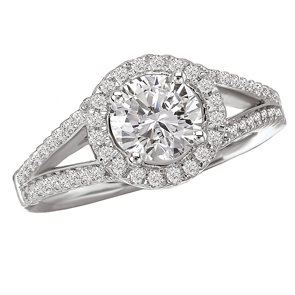 Halo Semi-Mount Diamond Ring