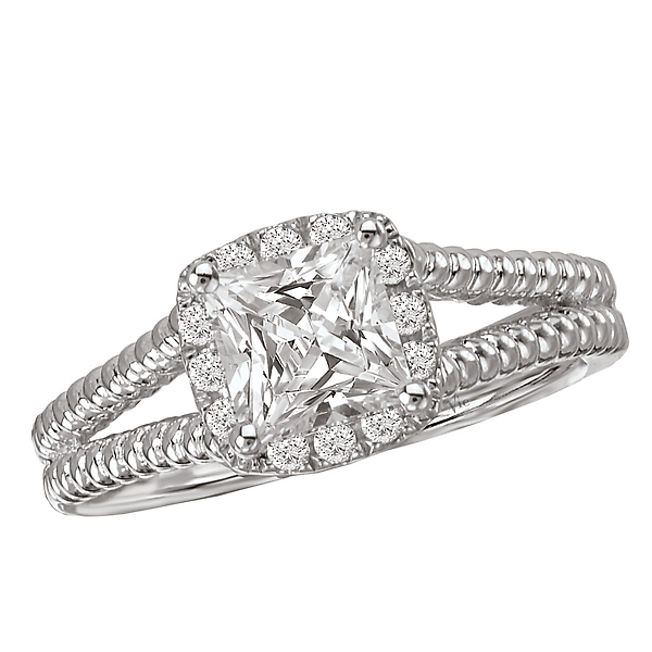 Halo Semi-Mount Diamond Ring