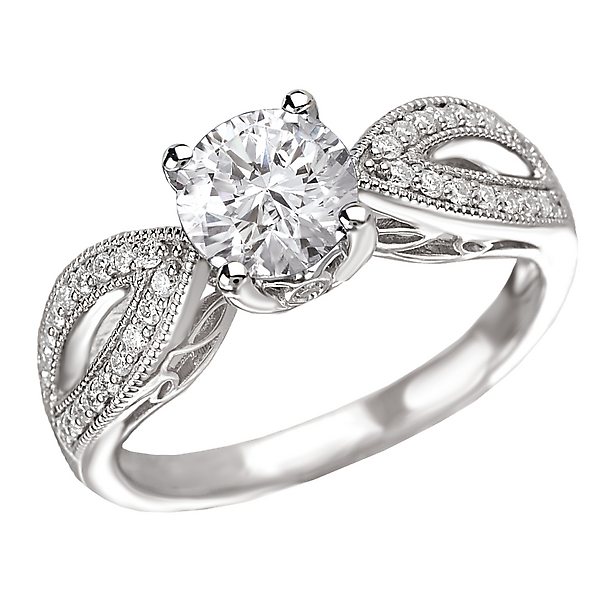 Split Shank Semi-Mount Diamond Ring