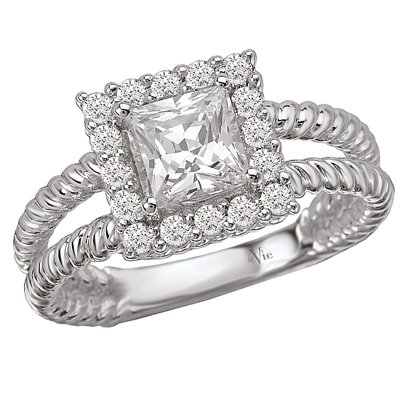 Halo Semi-Mount Diamond Ring