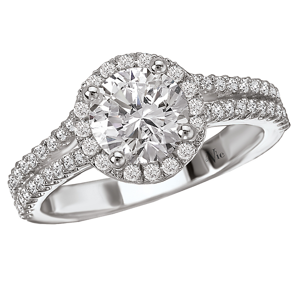 Halo Semi-Mount Diamond Ring