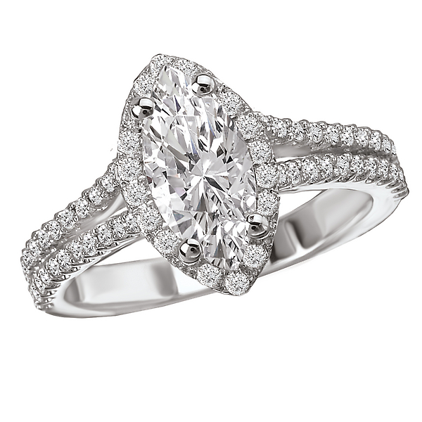 Halo Semi-Mount Diamond Ring