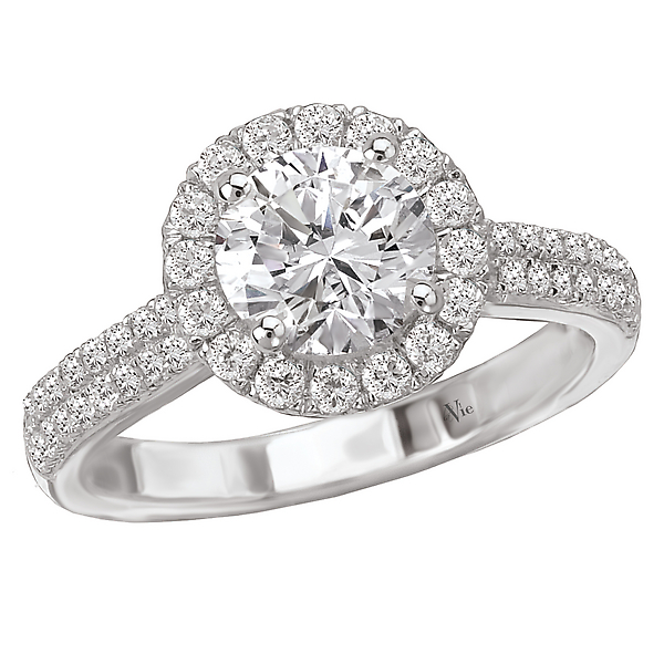 Round Halo Semi-Mount Ring