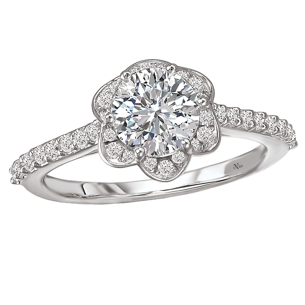 Halo Semi-Mount Diamond Ring