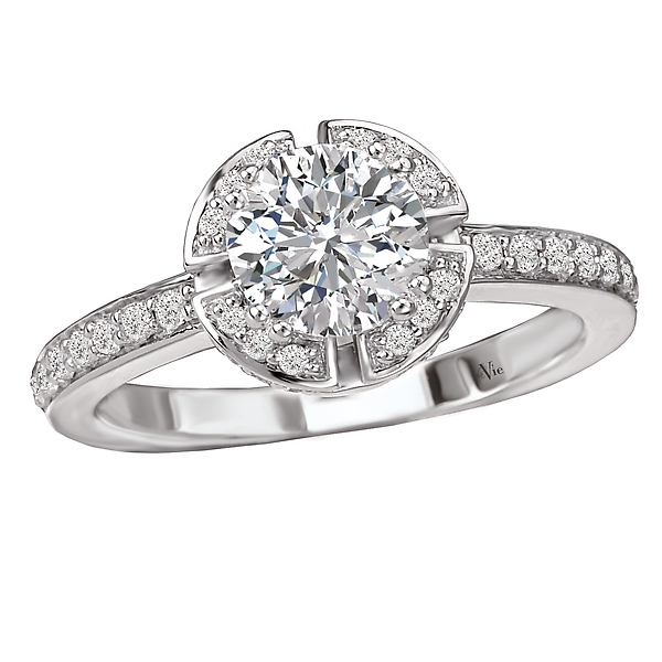 Halo Semi-Mount Diamond Ring