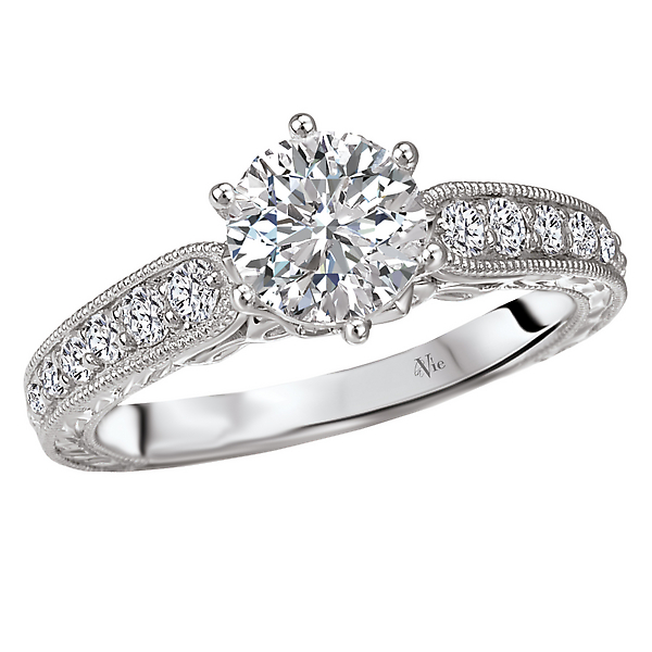 Peg Head Semi-Mount Diamond Ring