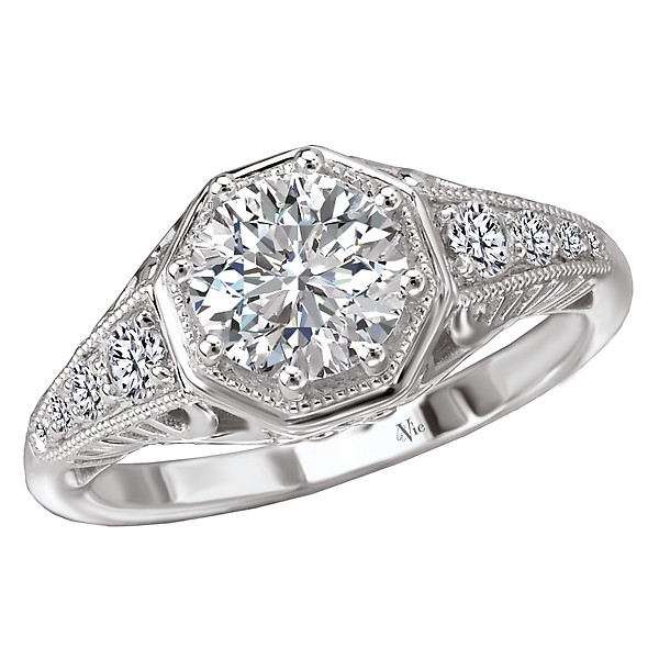 Halo Semi-Mount Diamond Ring