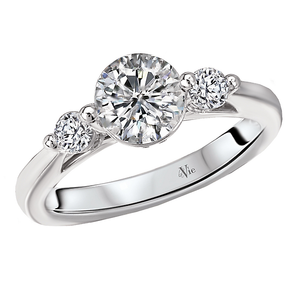 3-Stone Semi-Mount Diamond Ring