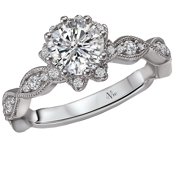 Halo Semi-Mount Diamond Ring