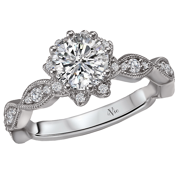 Halo Semi-Mount Diamond Ring
