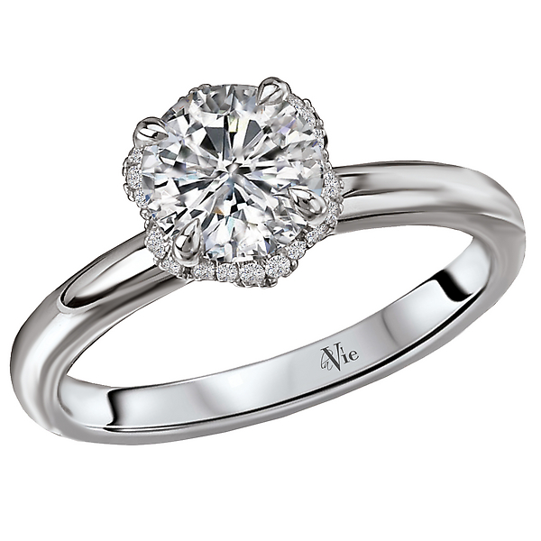 Halo Semi-Mount Diamond Ring