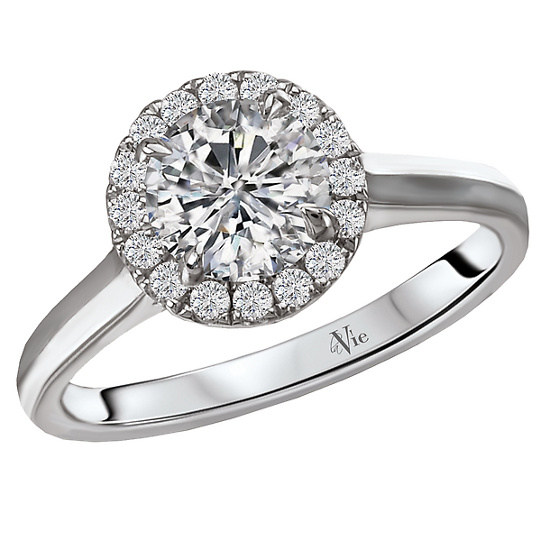 Halo Semi-Mount Diamond Ring