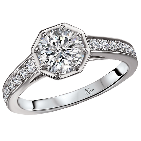 Halo Semi-Mount Diamond Ring