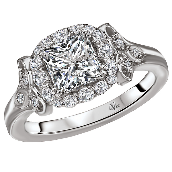 Halo Semi-Mount Diamond Ring