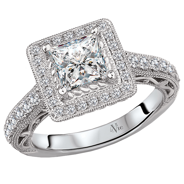Halo Semi-Mount Diamond Ring
