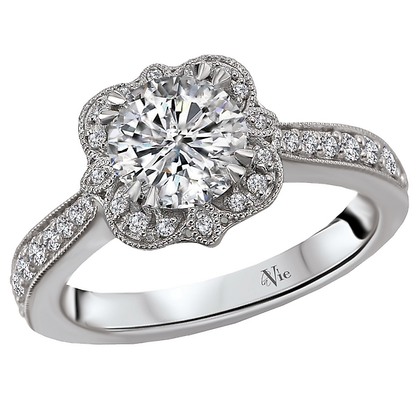 Halo Semi-Mount Diamond Ring