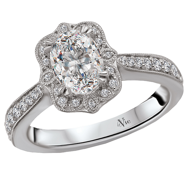 Halo Semi-Mount Diamond Ring