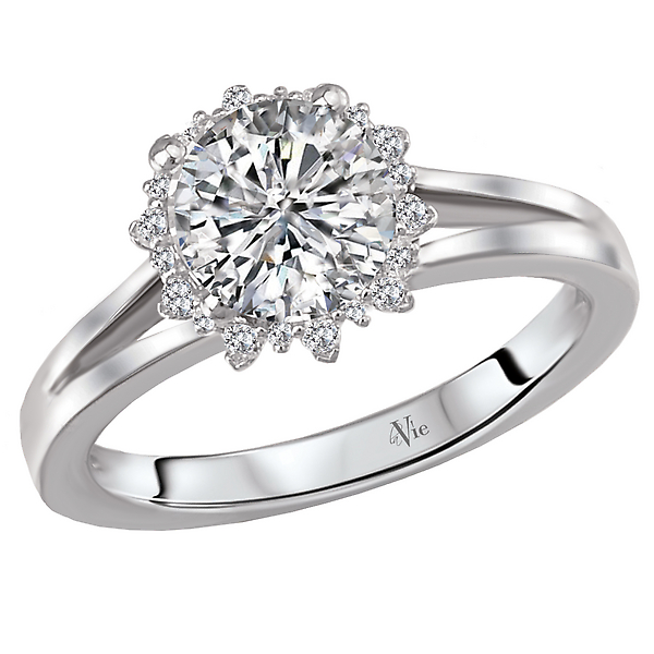 Halo Semi-Mount Diamond Ring