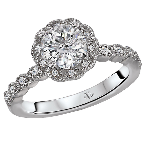 Halo Semi-Mount Diamond Ring