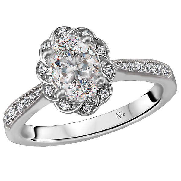 Halo Semi-Mount Diamond Ring
